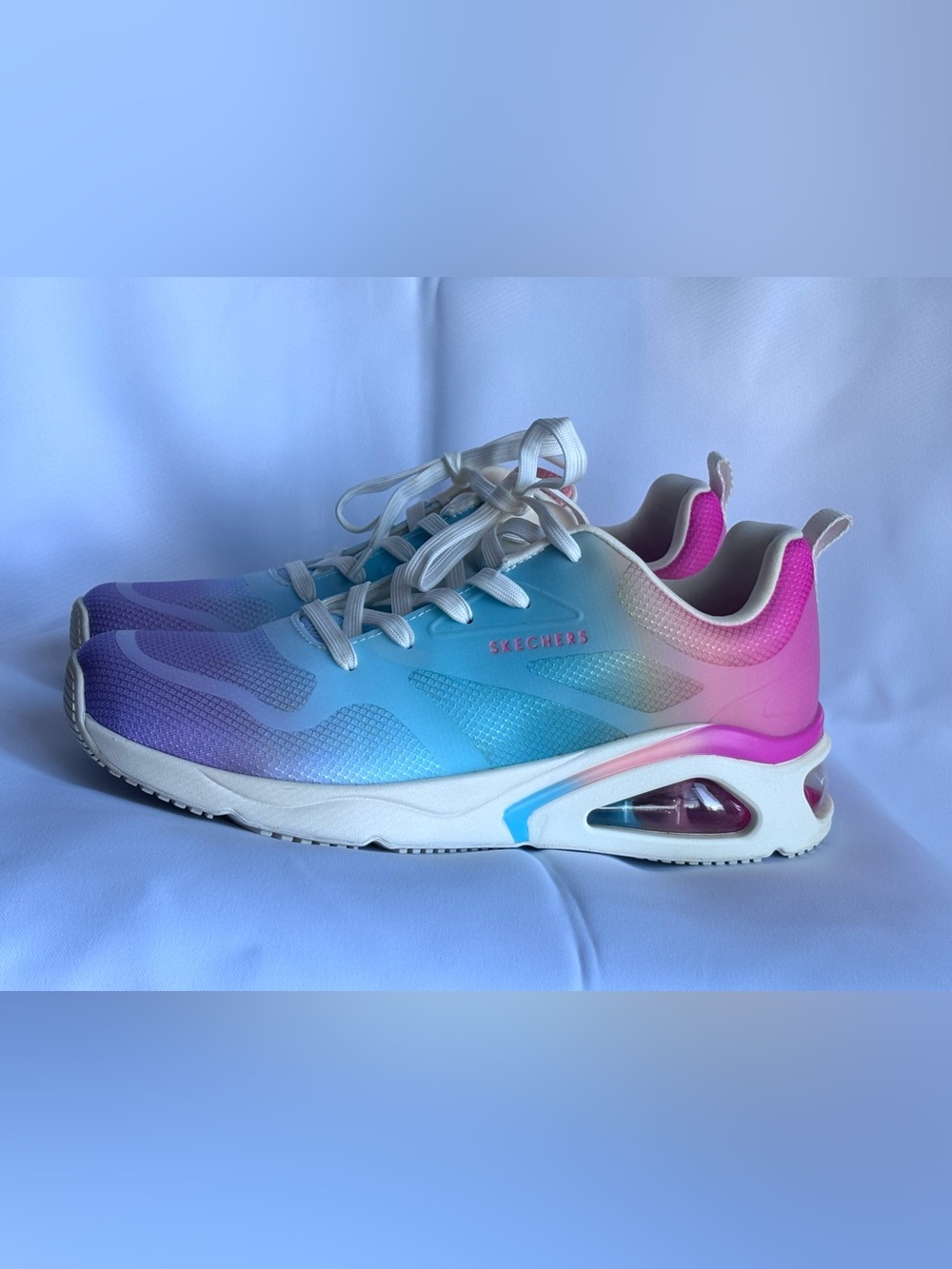 Skechers Women's Blue-Pink Gradient Air-Cushion Sneakers